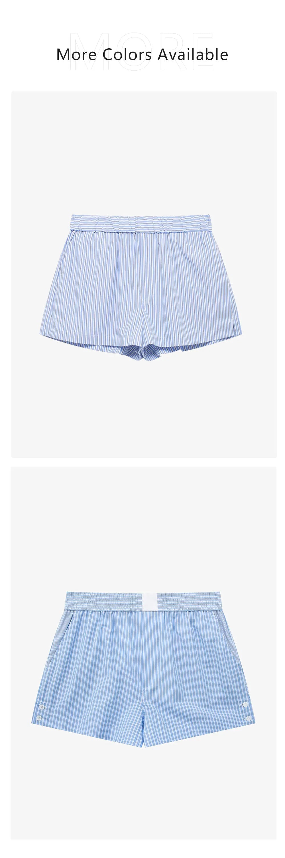 Striped Poplin Short Shirt Striped Poplin Shorts Set