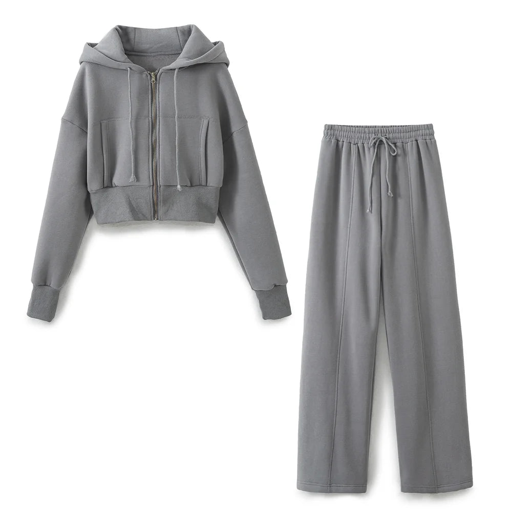 Womens wide leg tube top tracksuit