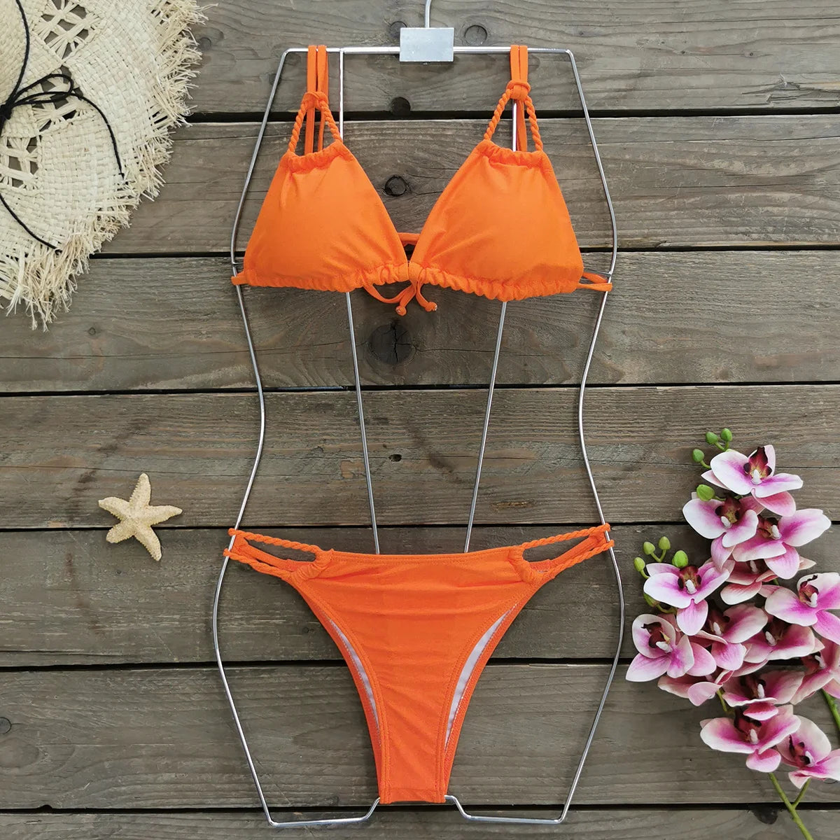 Sexy Brazilian Bikini Set Low Waist Solid Printed