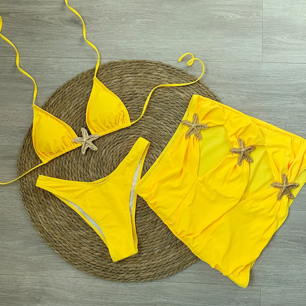 star fish 3 piece bikini set