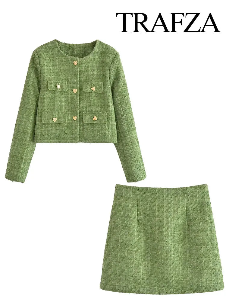 Green Zara inspired skirt co ord