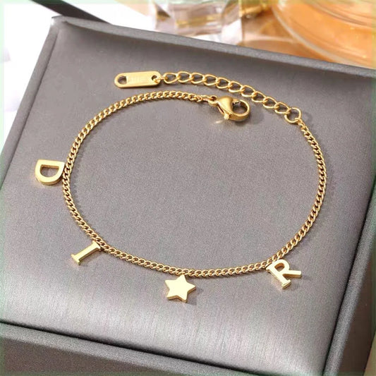 Letter Star Pendant Bracelet