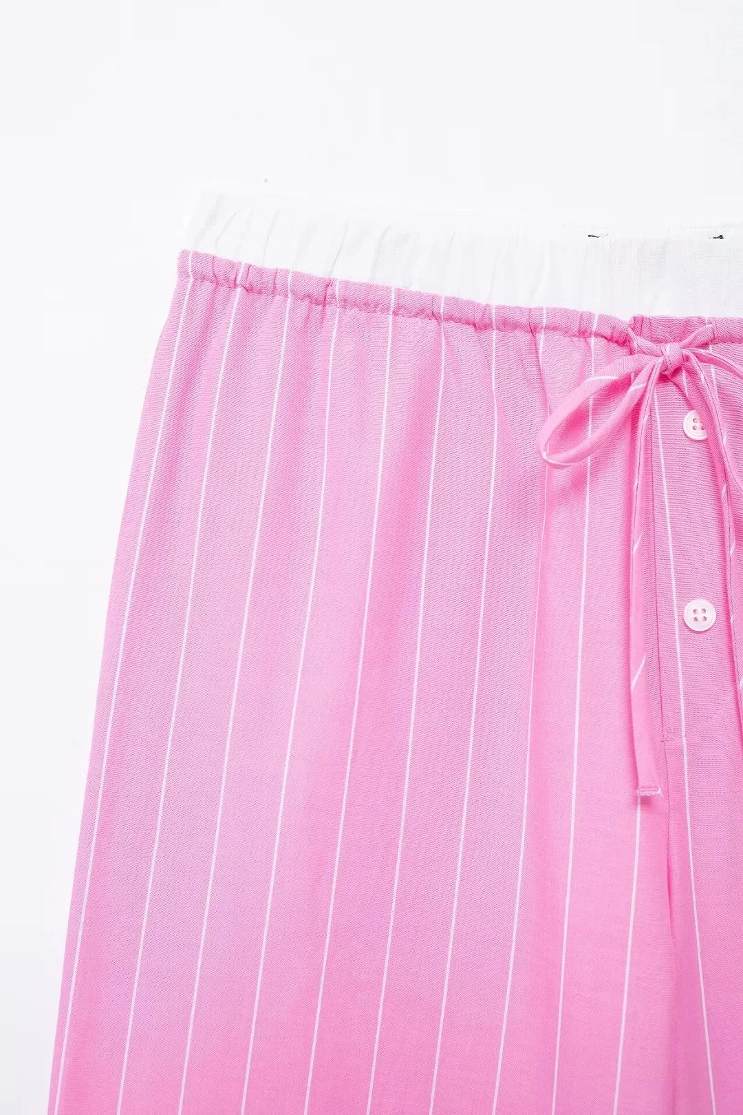 Sweet Pink Stripe Blouse Pant Sets