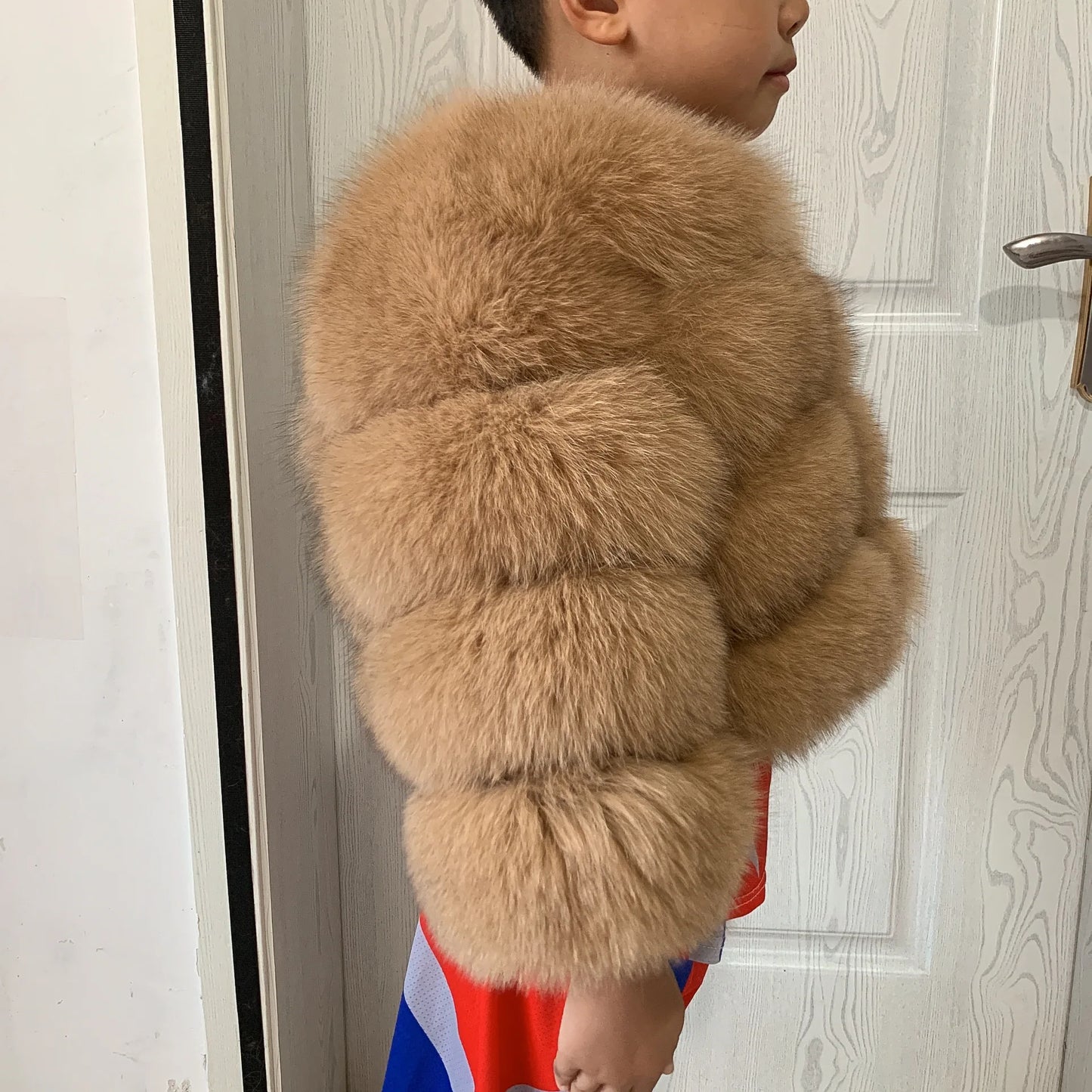 Children's fur jacket real fox fur