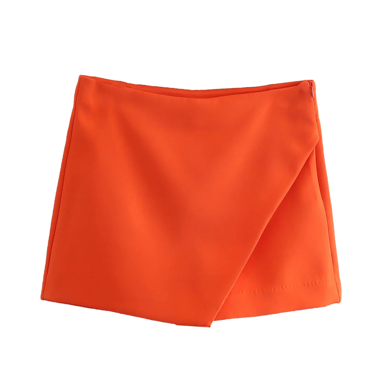 high waist solid skort