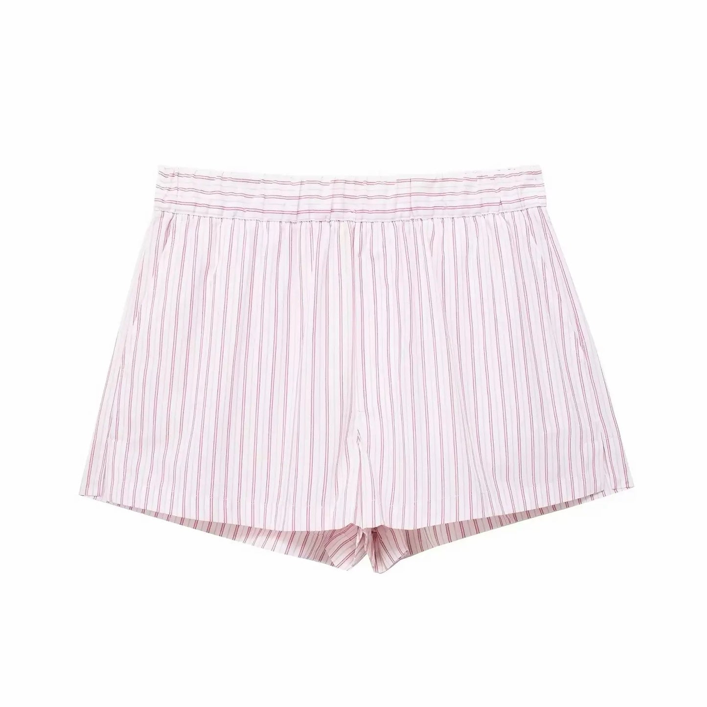 Striped Poplin Short Shirt Striped Poplin Shorts Set