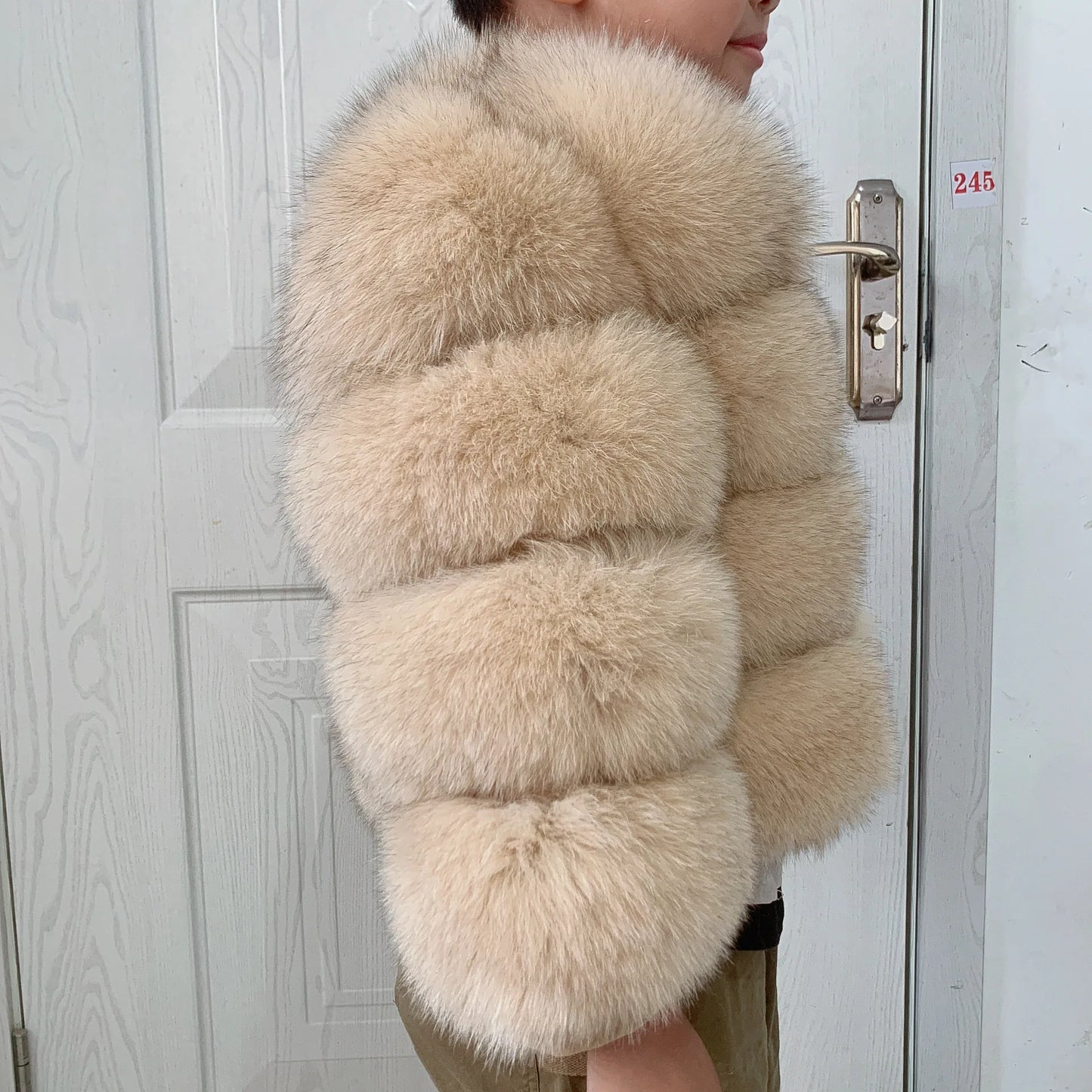 Children's fur jacket real fox fur