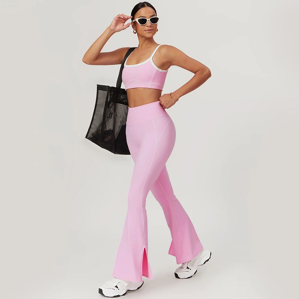 Two piece contrast colour activewear