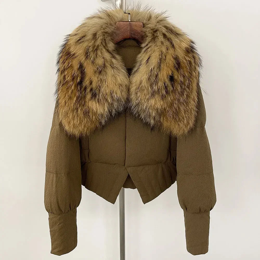 Duck Down Jacket Real Fur Coat