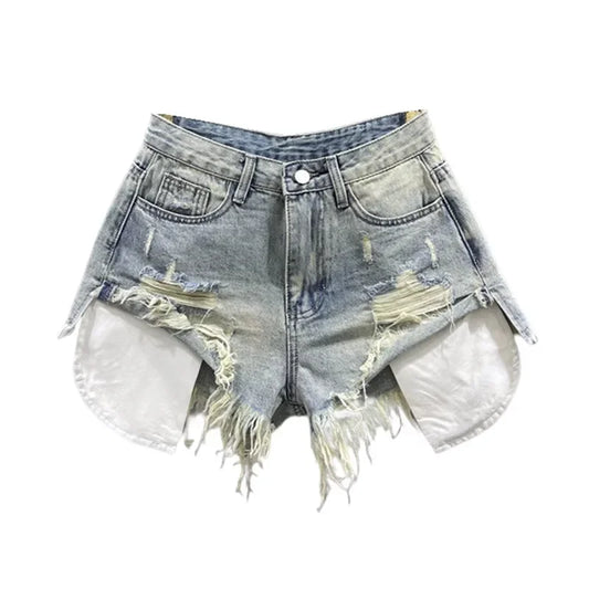 Ripped denim shorts for Women