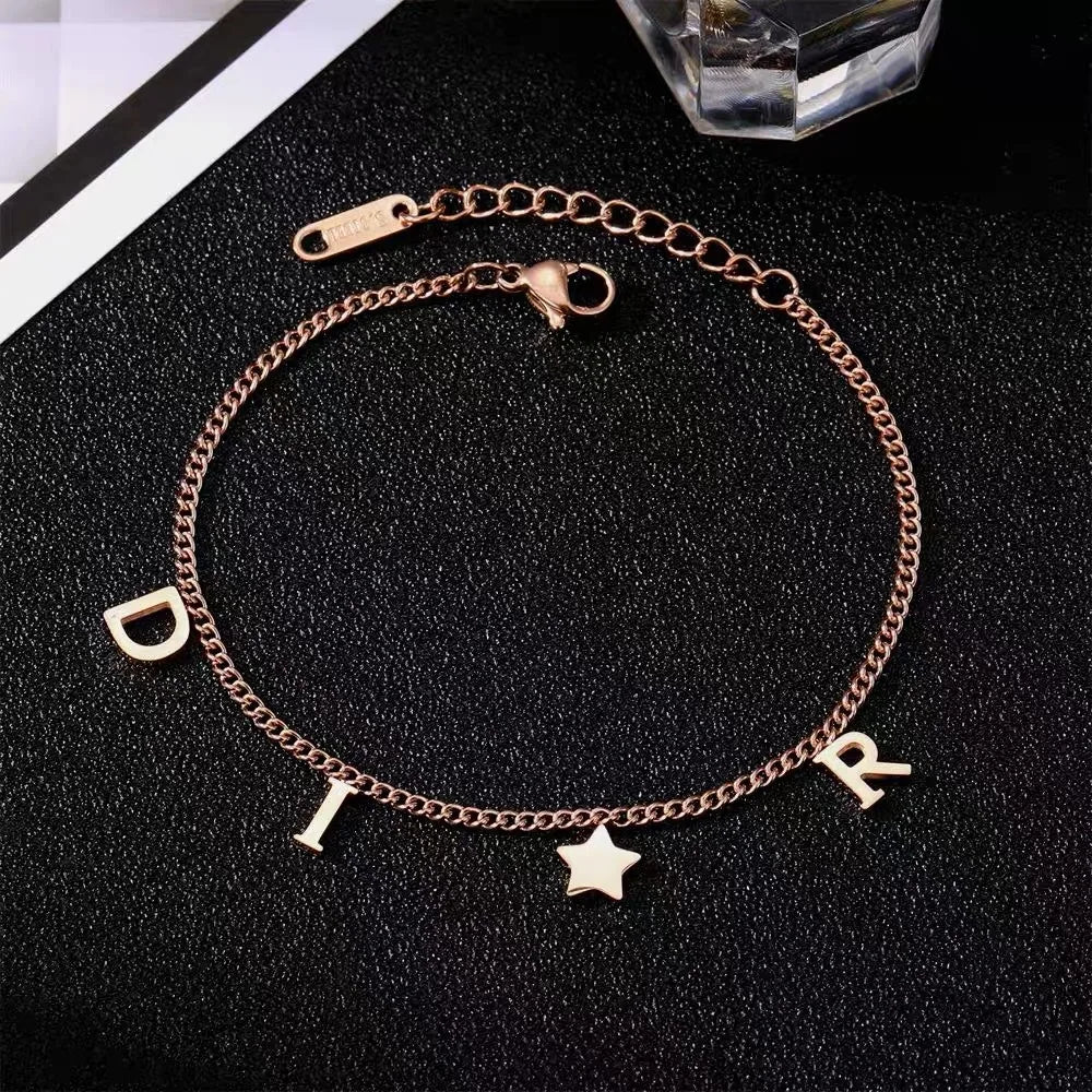 Letter Star Pendant Bracelet