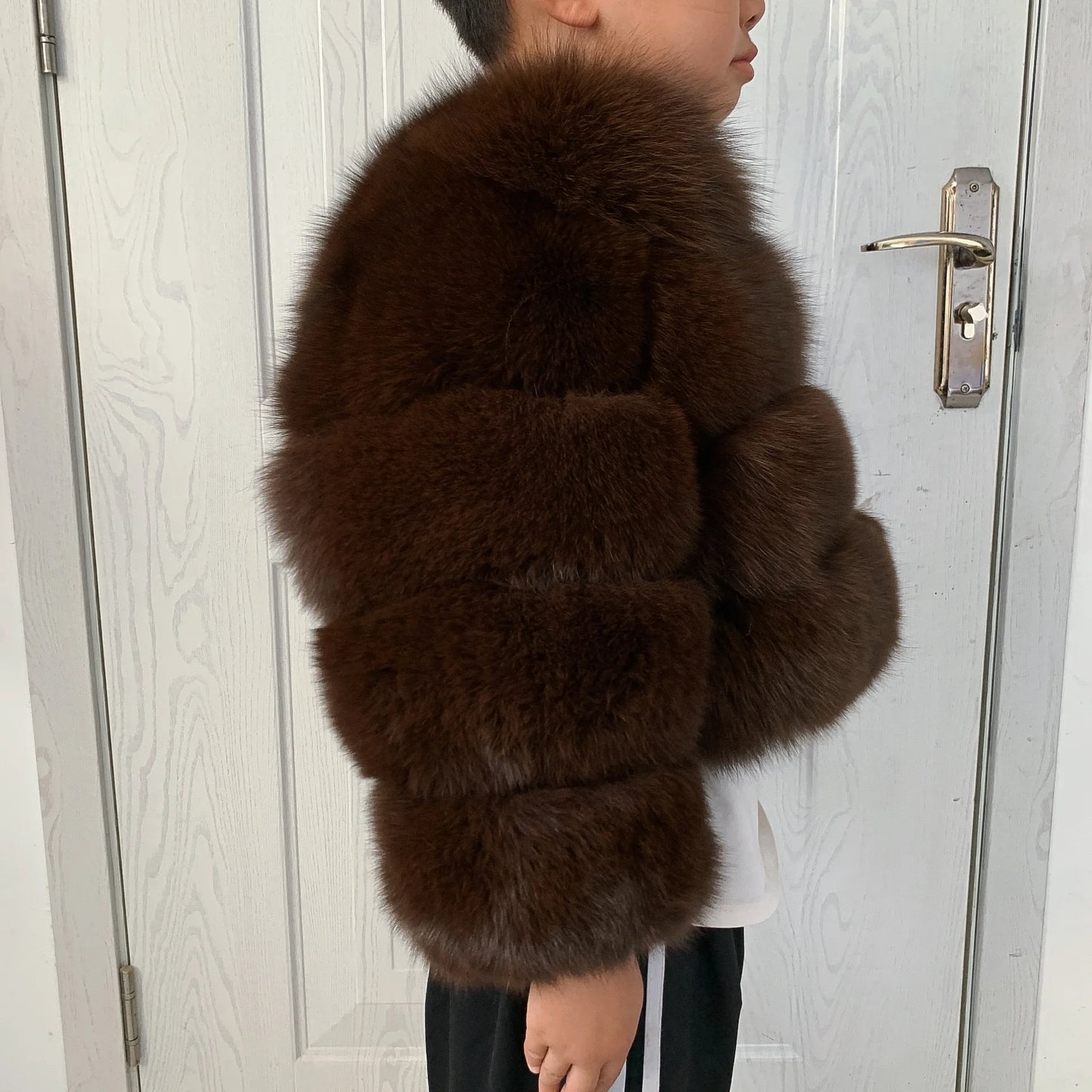 Children's fur jacket real fox fur