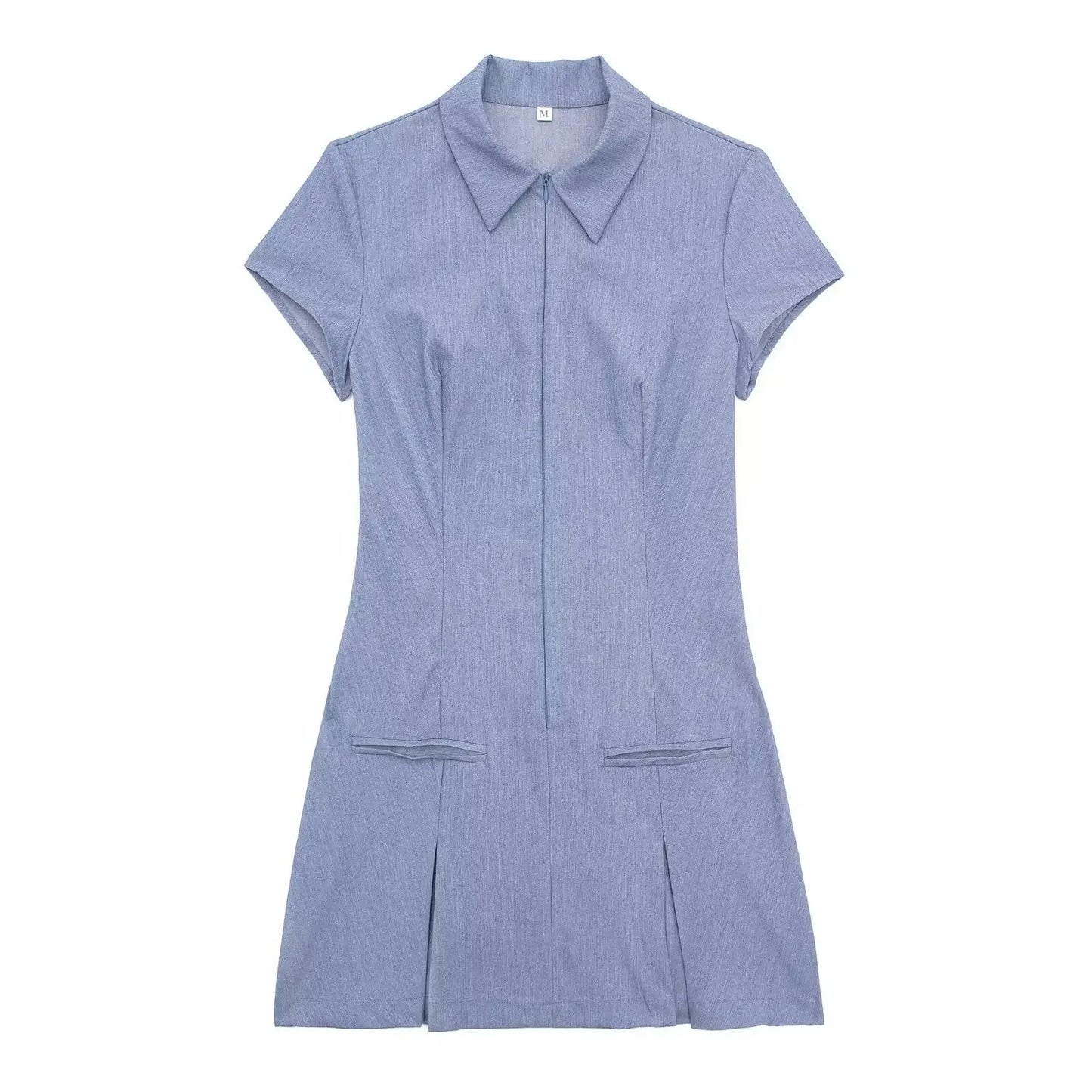 Shirt mini pleated dress